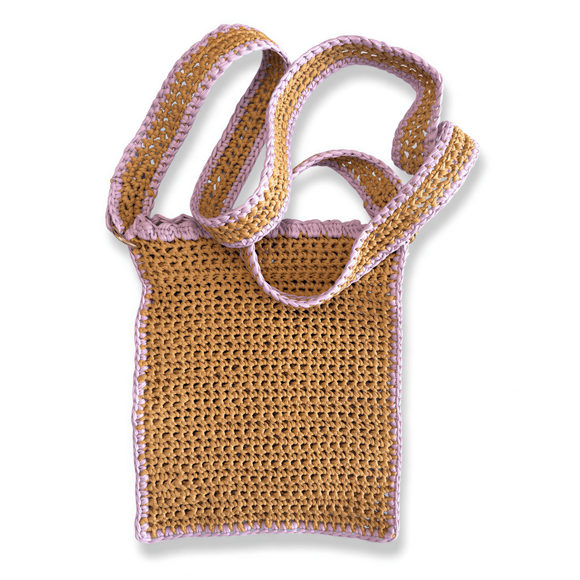 doris dirtbag crochet crossbody bag featuring contrasting trim, perfect for everyday use.
